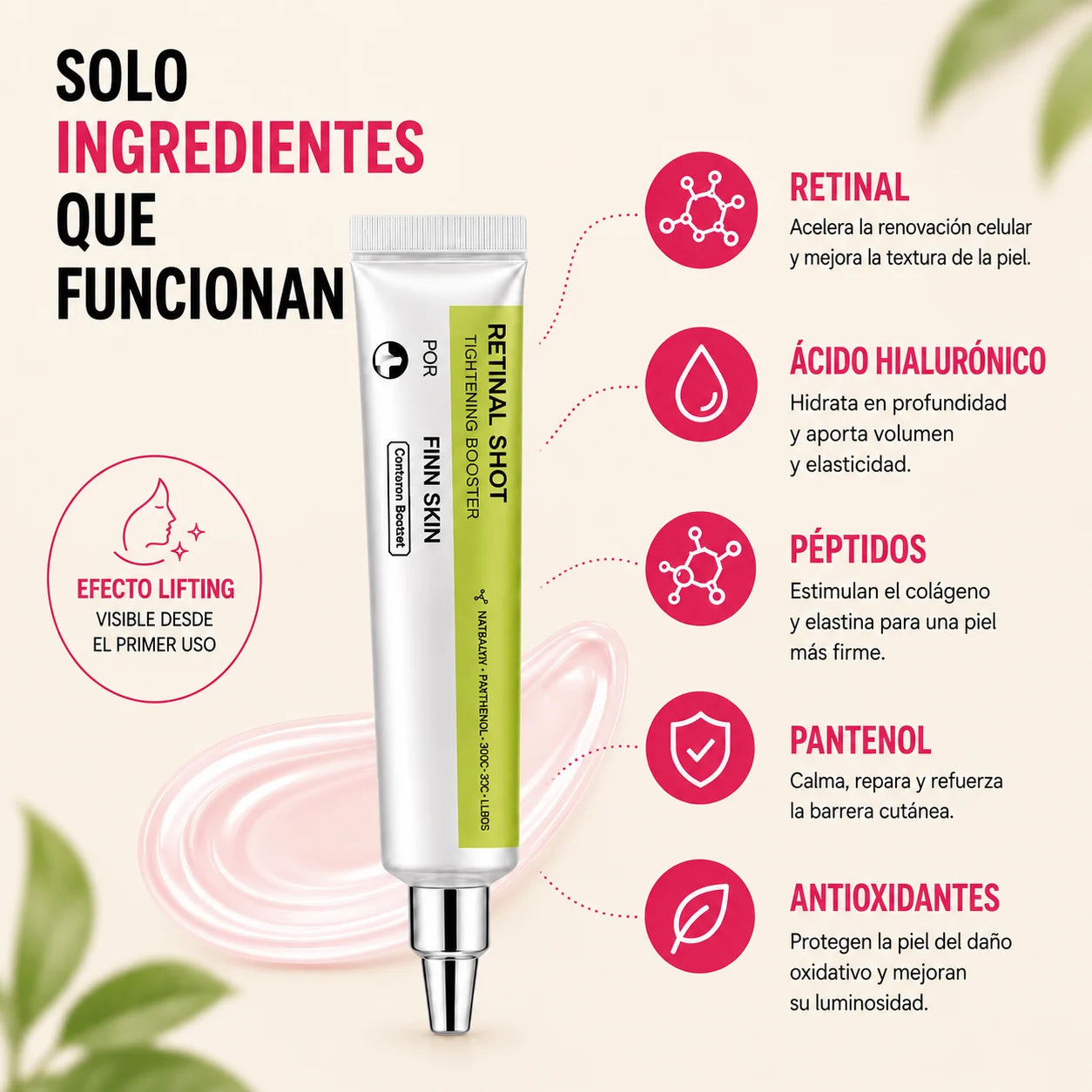 Los ingredientes de la fórmula del Retinal Shot