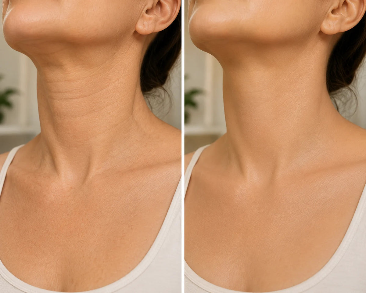 Cuello antes y después