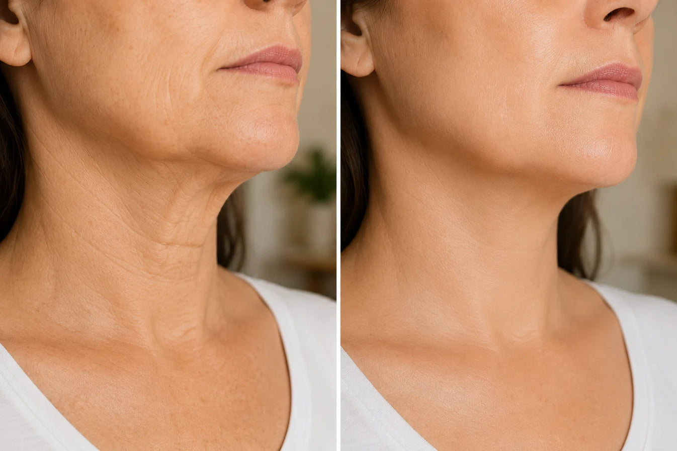Cuello antes y después